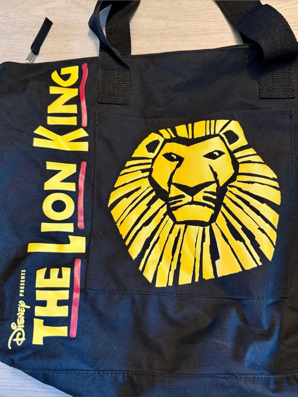 Disney The Lion King Black Broadway Musical Zip Tote Bag 18.5